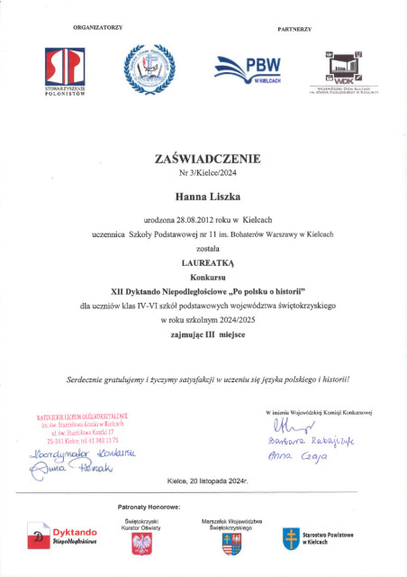 zaświadczenie