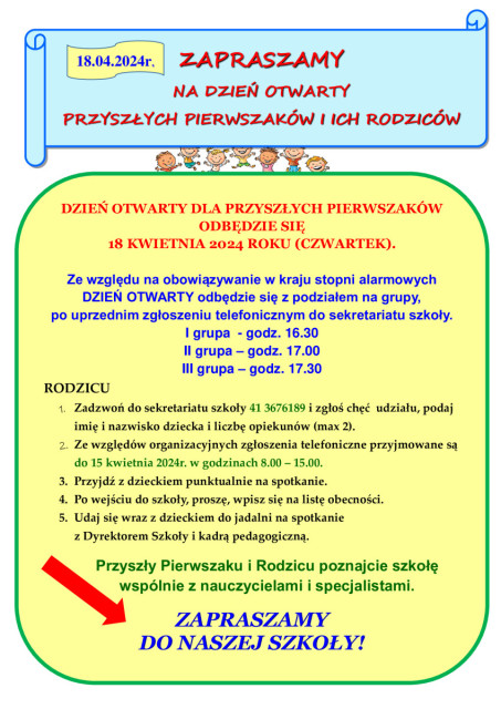 DZIEŃ OTWARTY DLA PRZYSZŁYCH PIERWSZAKÓW