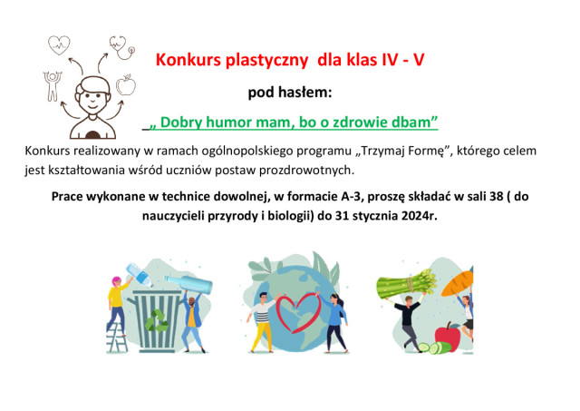 KONKURS PLASTYCZNY - "DOBRY HUMOR MAM, BO O ZDROWIE DBAM"