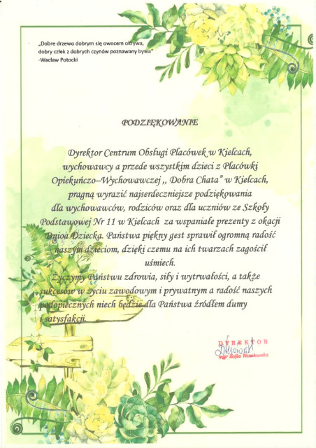 PODZIĘKOWANIE