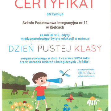DZIEŃ PUSTEJ KLASY - CERTYFIKAT