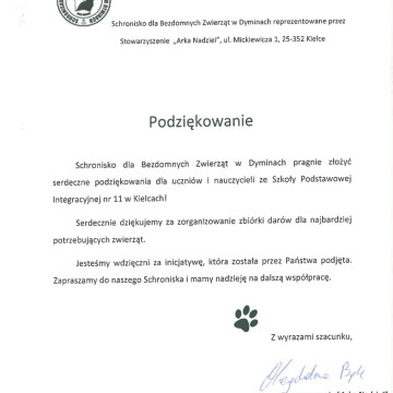 podziękowanie