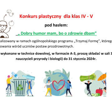 KONKURS PLASTYCZNY - "DOBRY HUMOR MAM, BO O ZDROWIE DBAM" 